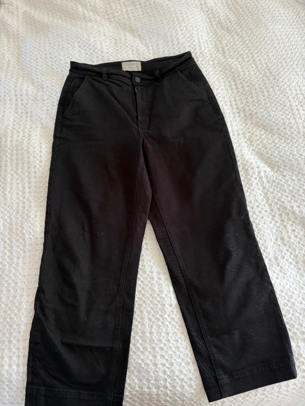 Everlane Black Wide Leg Crop Pants Size 12
